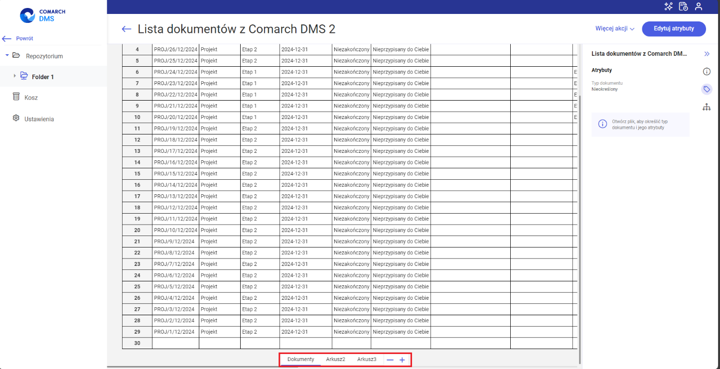 Umożliwienie podglądu formatów plików obsługiwanych w Excel w Comarch