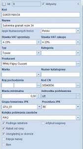 Formularz nagłówka artykułu