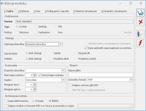 Formularz wydruku – Baza Wiedzy Comarch ERP Altum HR