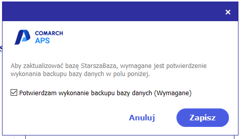 Potwierdzenie wykonania backupu bazy danychPotwierdzenie wykonania backupu bazy danych Potwierdzenie wykonania backupu bazy danych 