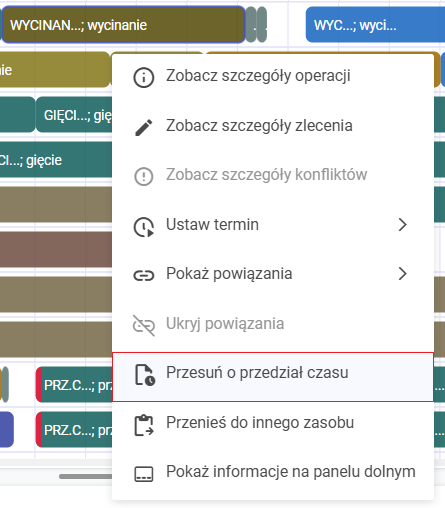 Przesuwanie operacji o przedział czasu