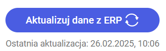 Data i godzina ostatniej aktualizacji danych z ERP