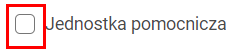 Odznaczenie powodujące, że kolumna Jednostka pomocnicza nie będzie widoczna liście