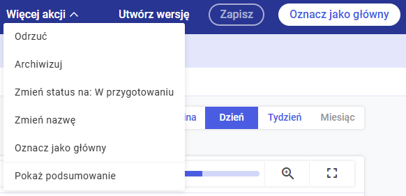 Przechodzenie do podsumowania harmonogramu (z panelu górnego wykresu)