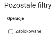 Filtr Operacje Zablokowane