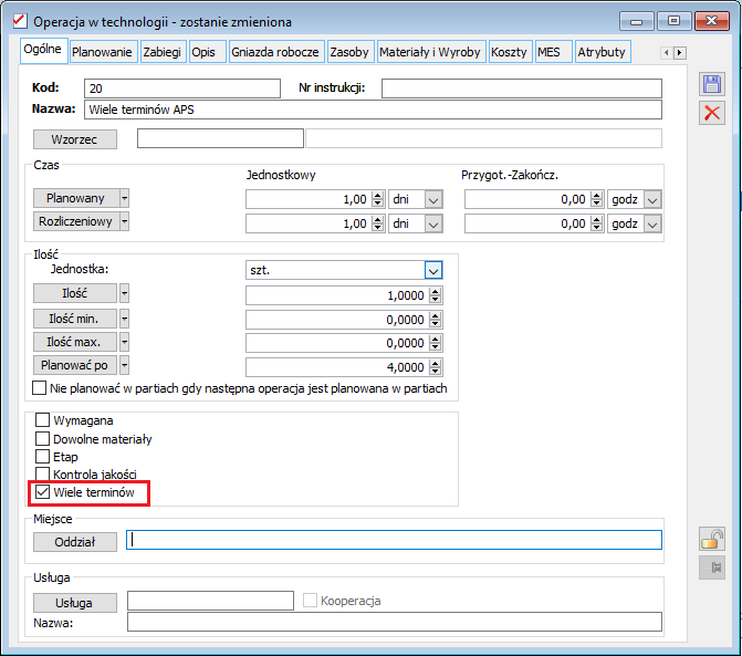Konfiguracja Wiele terminów w Comarch ERP XL