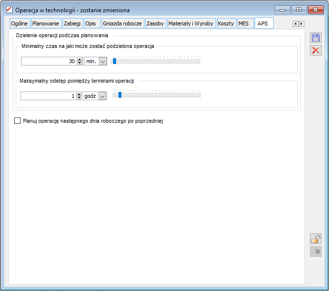 Konfiguracja operacji podzielonej na wiele terminów w Comarch ERP XL