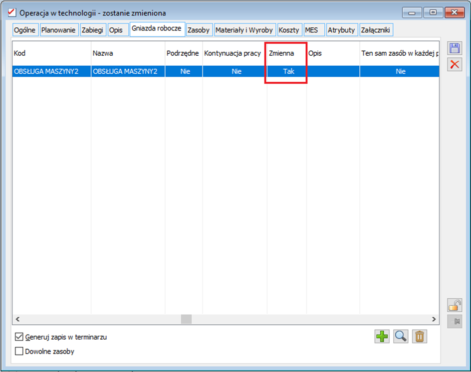 Konfiguracja zmienności zasobu w Comarch ERP XL
