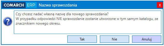 Ustawienie własnej nazwy dla kopiowanego sprawozdania