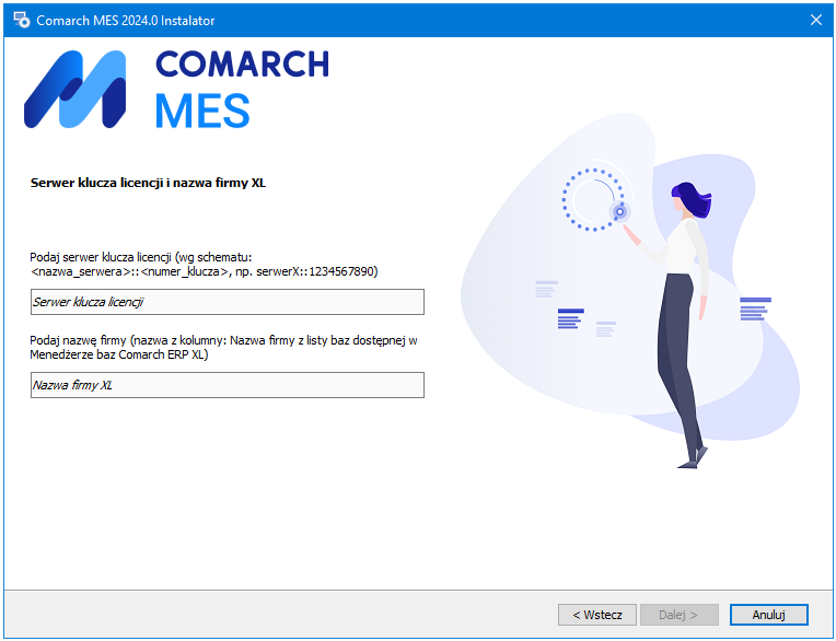 Wskazanie serwera klucza i nazwy firmy dla bazy Comarch ERP XL