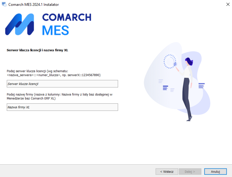 Wskazanie serwera klucza i nazwy firmy dla bazy Comarch ERP XL