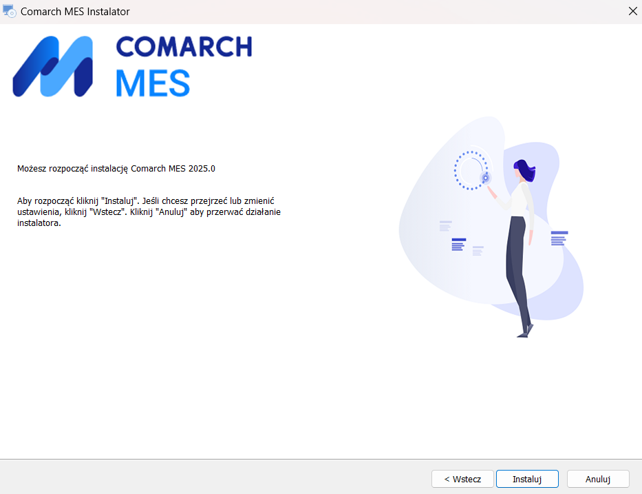 Okno informujące o możliwości rozpoczęcia instalacji