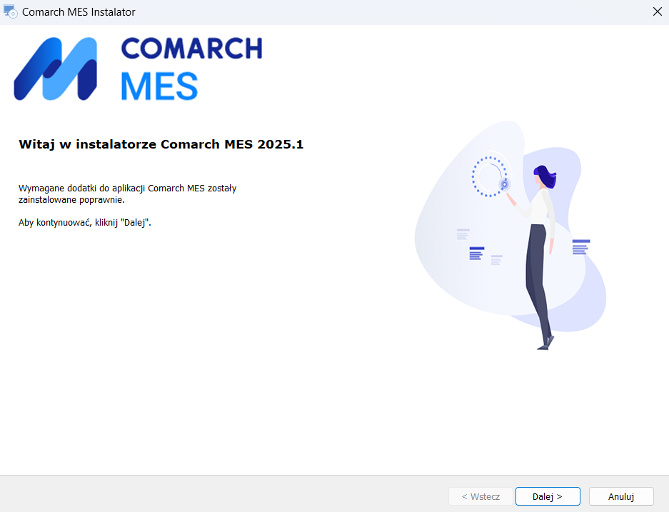 Informacja o poprawnie zainstalowanych dodatkach