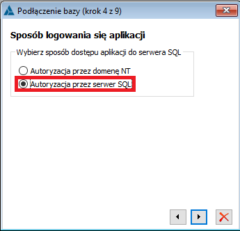 Ustawienie sposobu dostępu aplikacji do serwera SQL