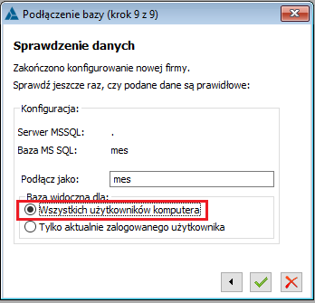 Ustawienie widoczności bazy danych dla wszystkich użytkowników