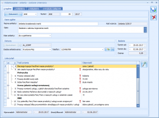 Formularz ankiety – Baza Wiedzy programu Comarch ERP Optima