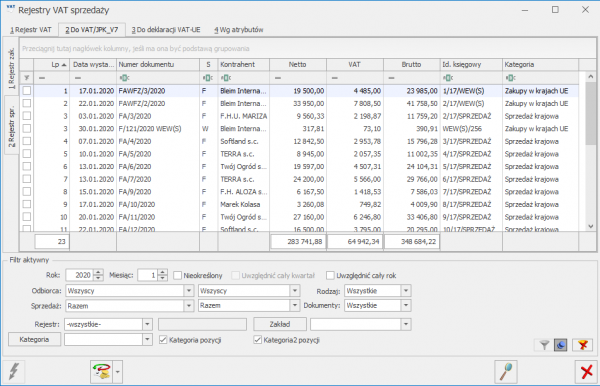 Rejestry Vat Do Vatjpkv7 Baza Wiedzy Programu Comarch Erp Optima 6377