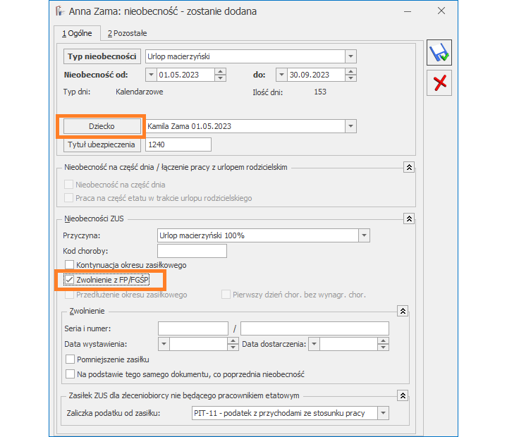 Jak odnotować zwolnienie z FP/FGŚP pracownikowi, który wraca z urlopu