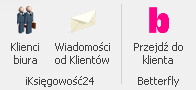 Sekcja Betterfly na wstążce z przyciskiem Przejdź do klienta