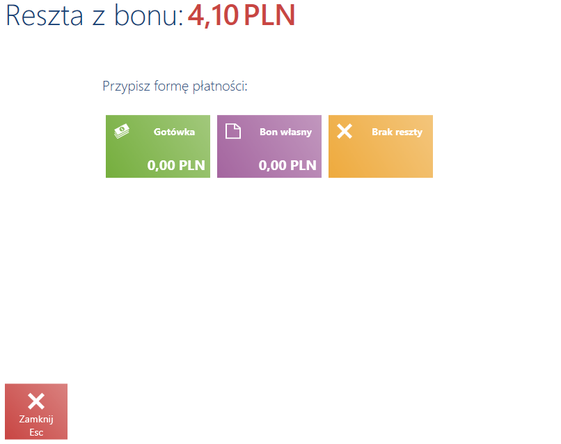 Reszta z bonu