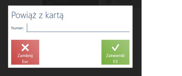 Okno wprowadzenia lub wczytania numeru karty lojalnościowej
