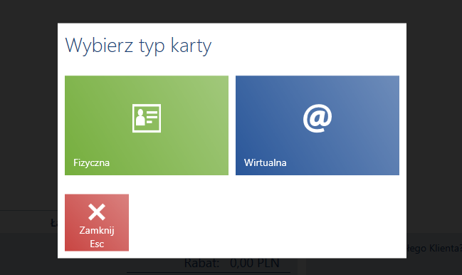Wybór typu karty lojalnościowej