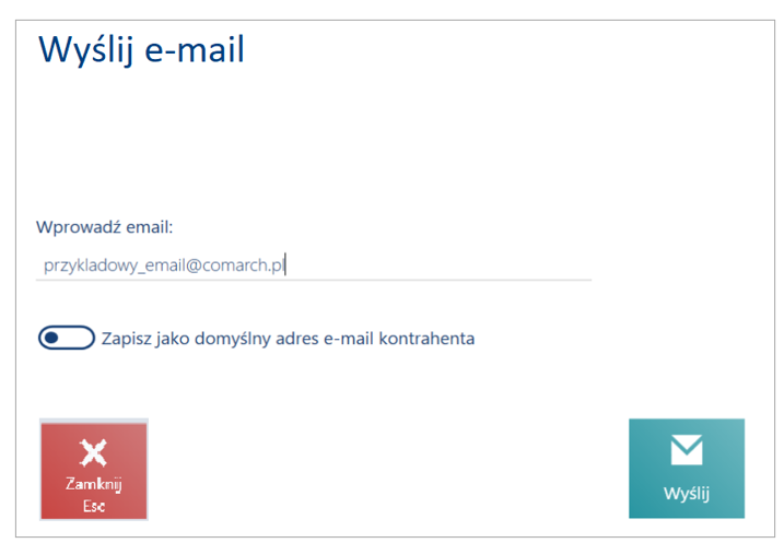 Okno Wyślij e-mail