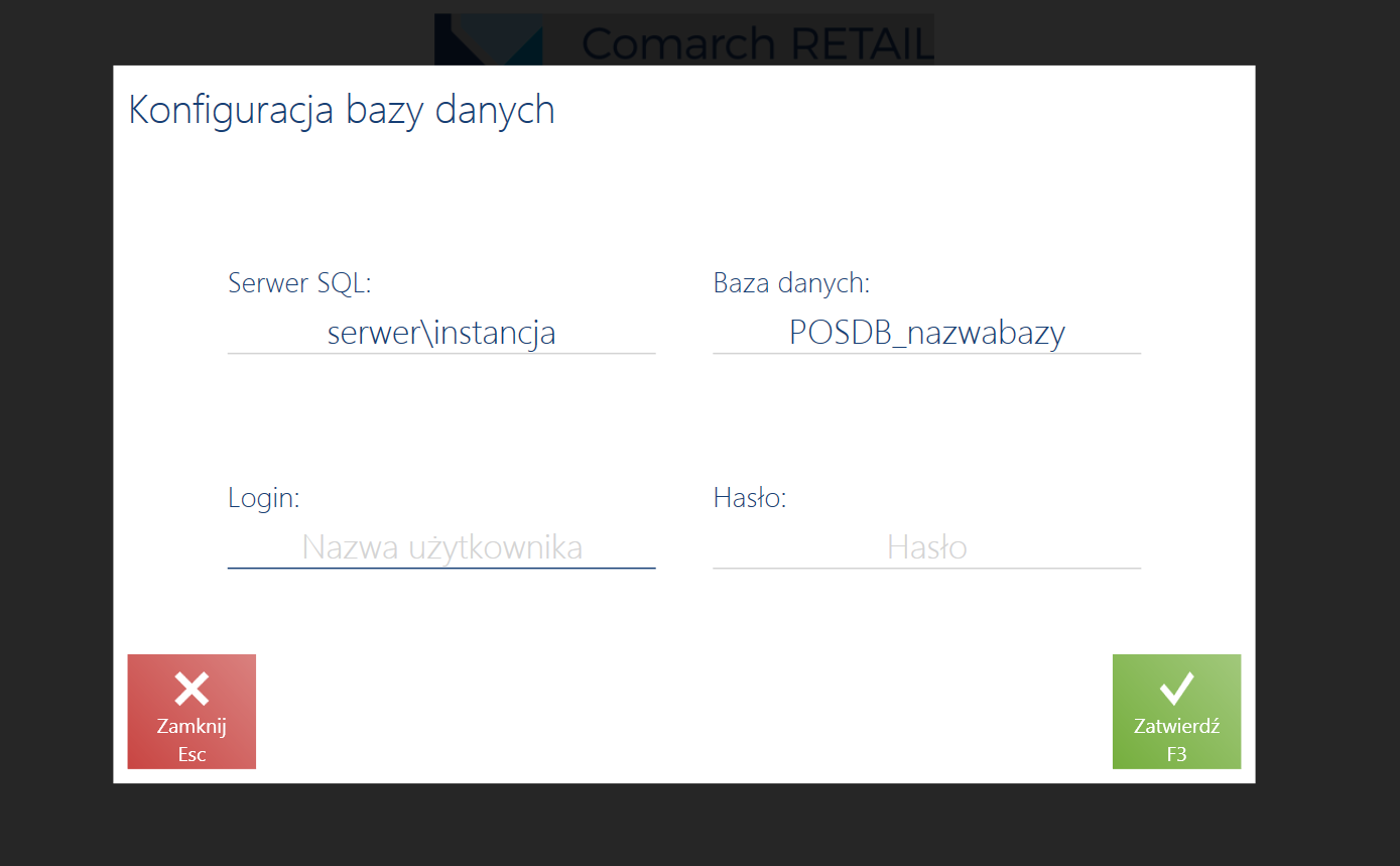 Konfiguracja bazy danych podczas pierwszego uruchomienia aplikacji