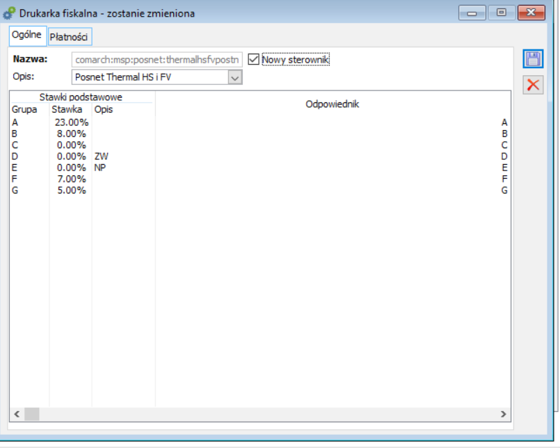 Konfiguracja drukarki fiskalnej w Comarch ERP XL