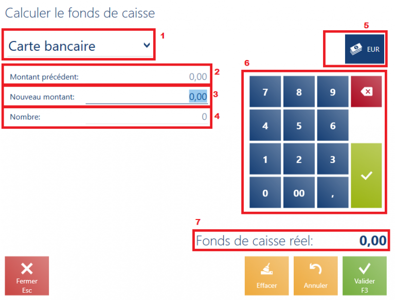 Calculer le fonds de caisse pour les autres modes de paiement – Base de