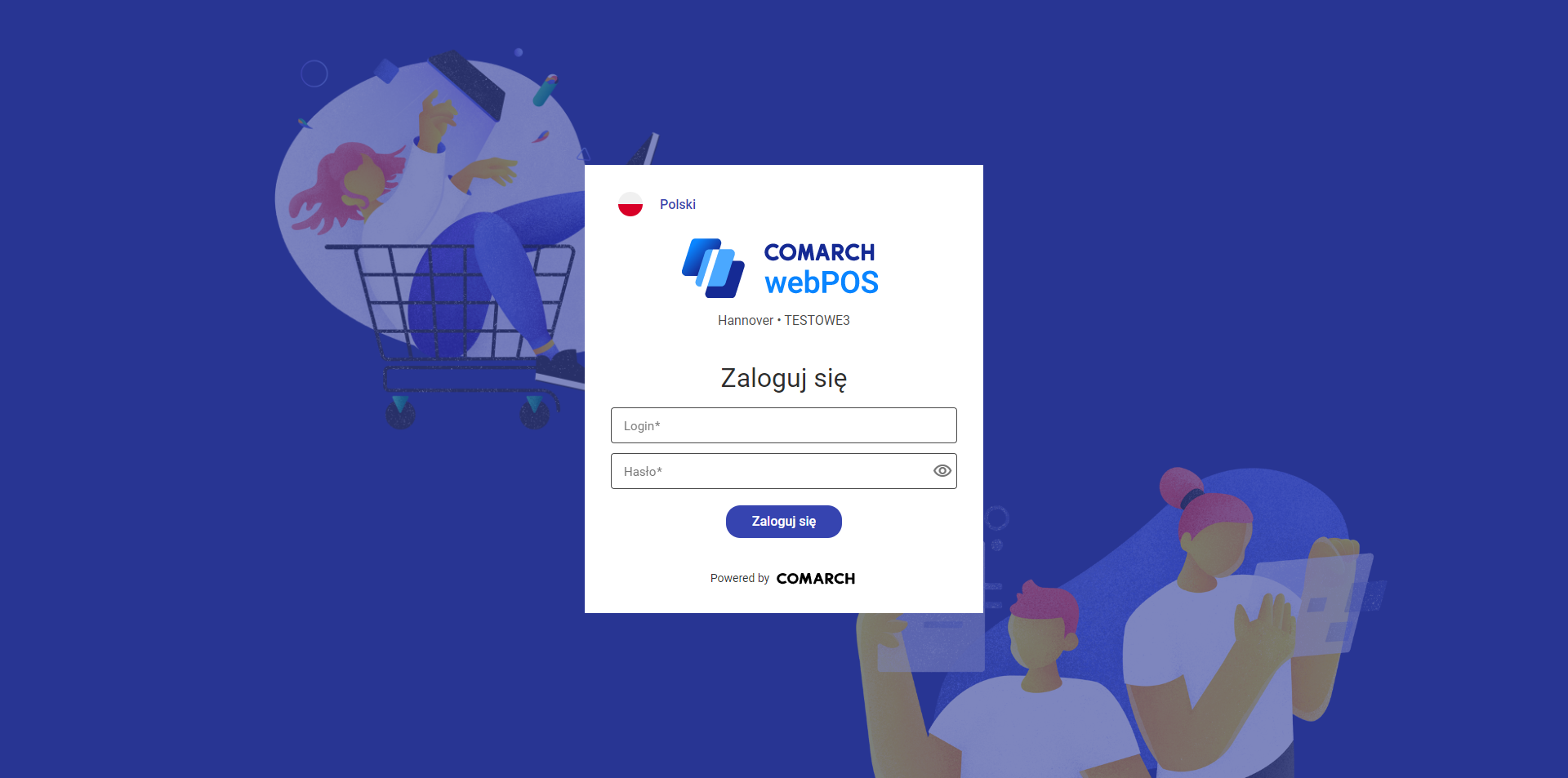 Okno logowania Comarch webPOS