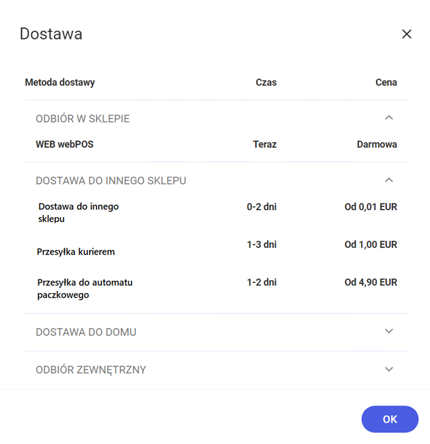 Okno Dostawa