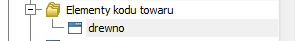 Lista słowników kategorii, gałąź: Elementy kodu towaru.