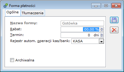 Forma płatności.