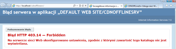 Test poprawności instalacji CDNOfflineSrv