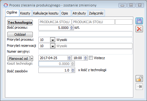 Proces zlecenia produkcyjnego