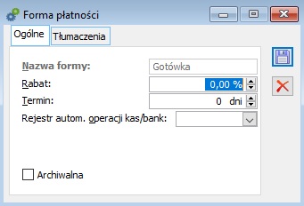 Forma płatności.