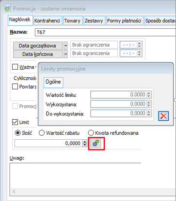 Definiowanie maksymalnej ilości pakietów/dla kontrahenta