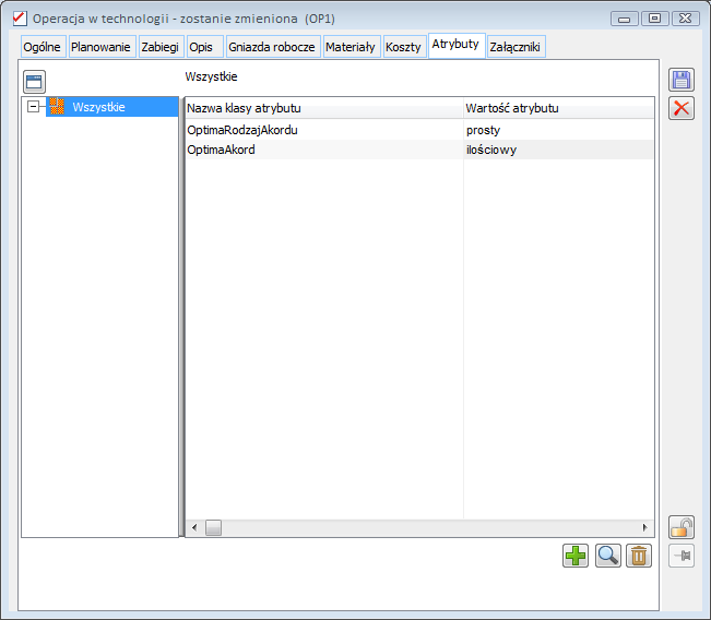 Opisywanie atrybutami operacji w technologii