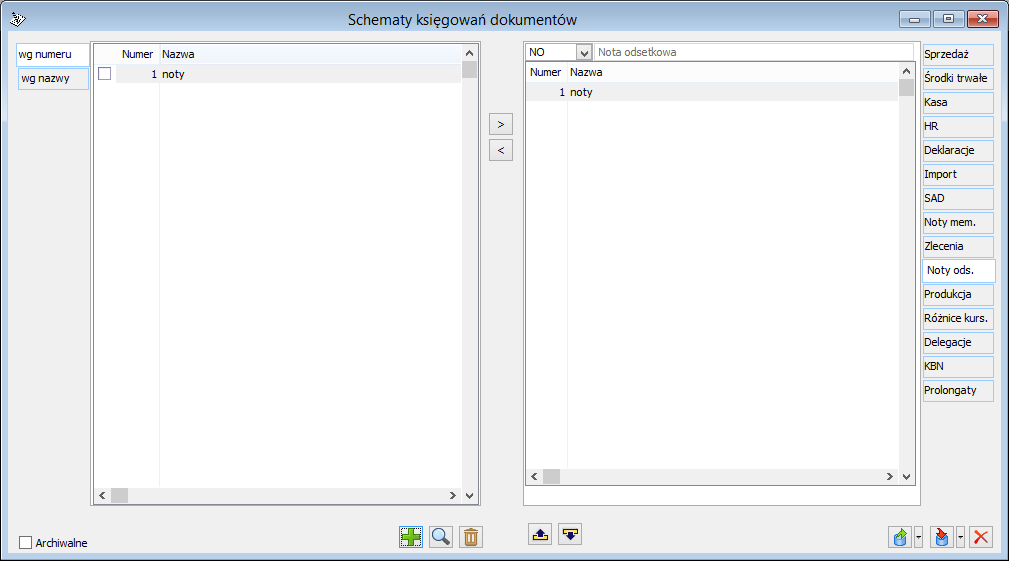 Schematy księgowań dokumentów