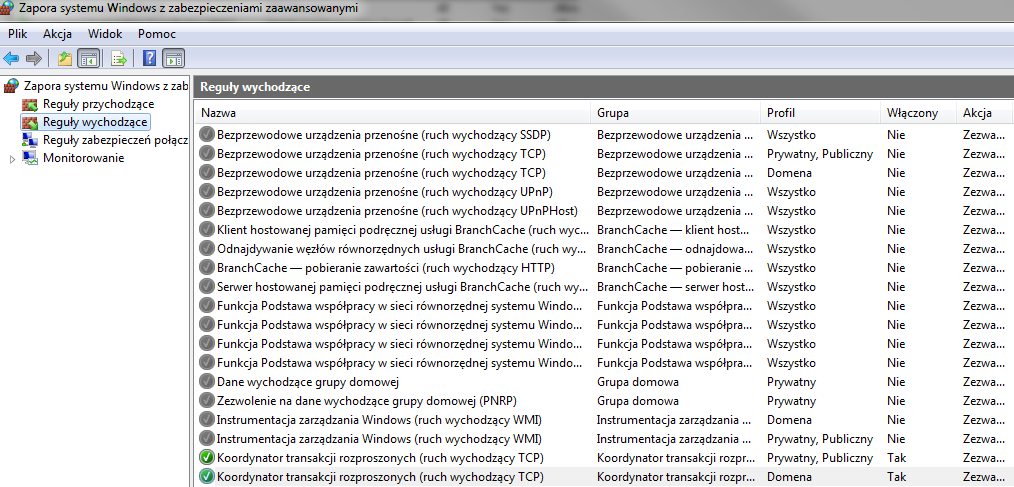 Zapora systemu Windows - Reguły wychodzące