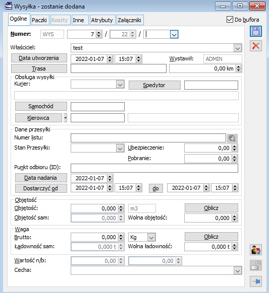 Zmiany w oknie wysyłki w Comarch ERP XL