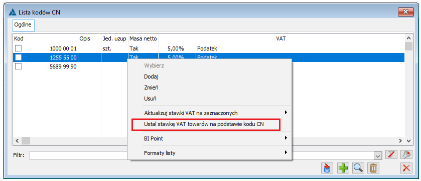 Aktualizacja stawek VAT towarów w oparciu o kod CN - weryfikacja stawki kraju instalacji