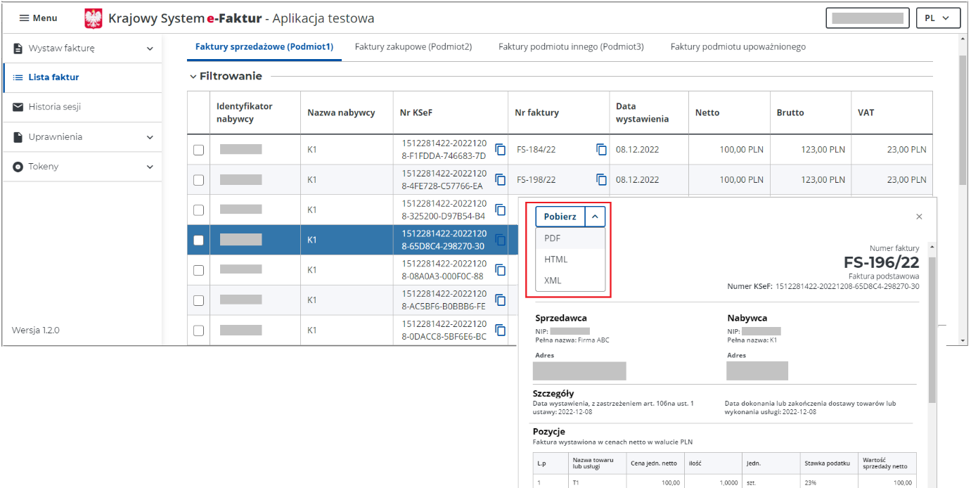 Wizualizacja faktur w Krajowym Systemie e-Faktur
