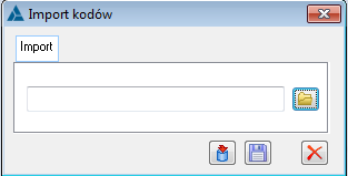 Okno Importu kodów pocztowych.