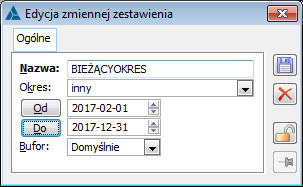 Edycja zmiennej zestawienia