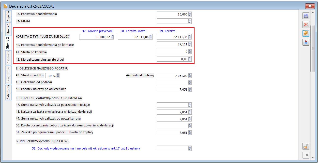 Formularz CIT-2