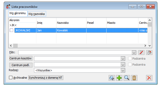 lista pracowników