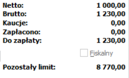 Pozostały limit