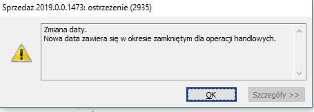 zmiana daty ostrzeenie